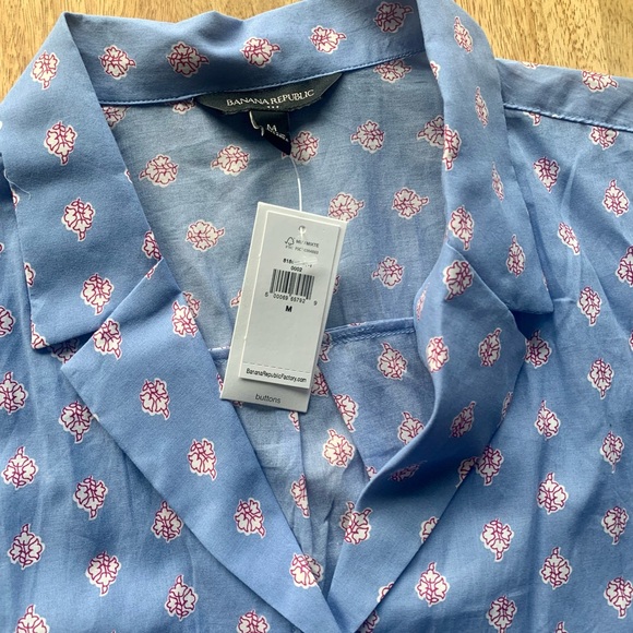 NWT Banana Republic button down short sleeve shirt size M - Picture 4 of 6